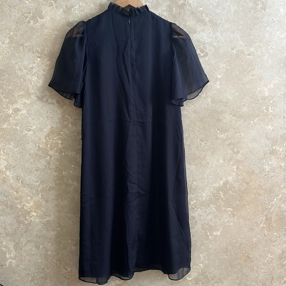 French Connection Ella Georgette Smocked Neck Mini Dress size XS - Picture 3 of 5